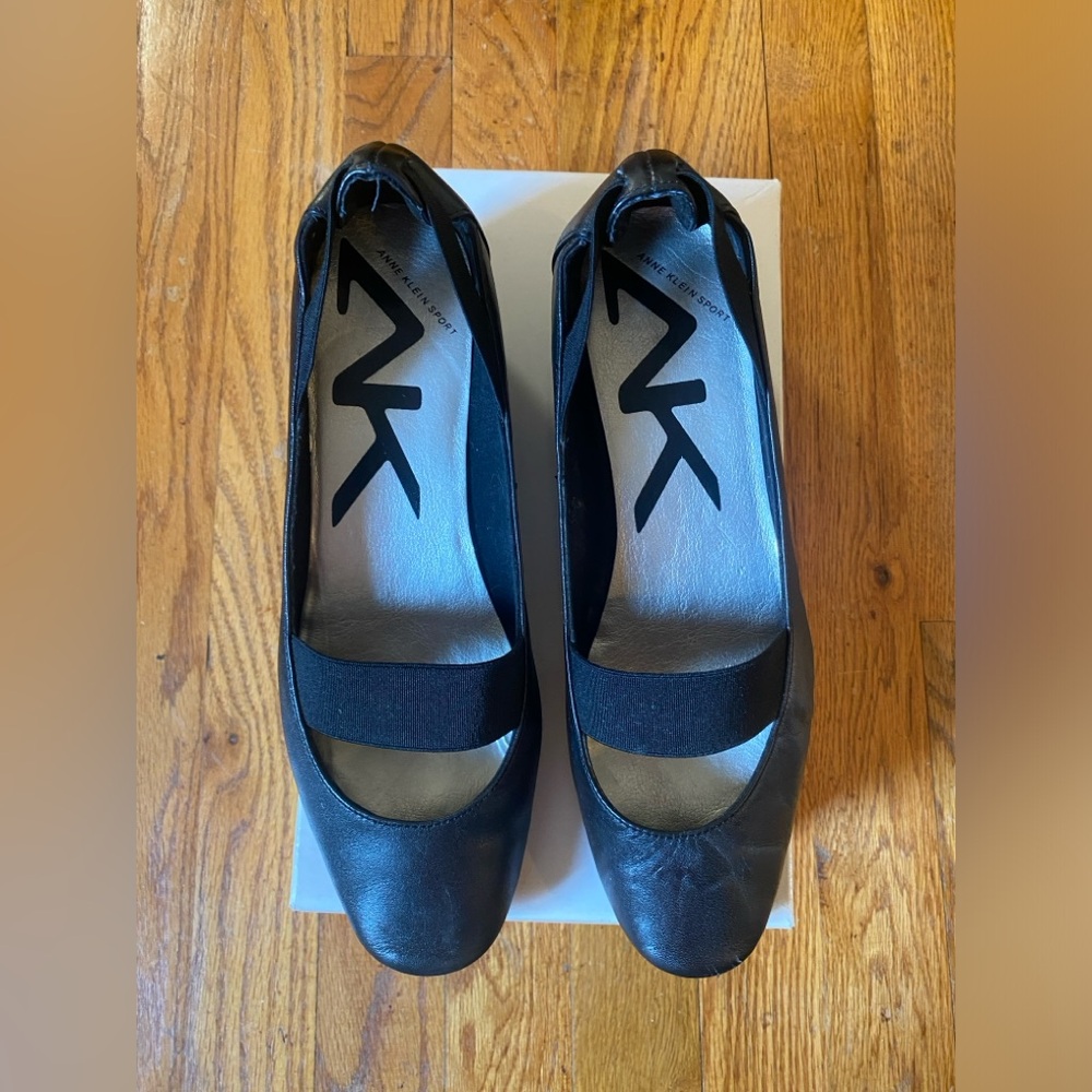 Wedge block style ballet soft leather Mary jane